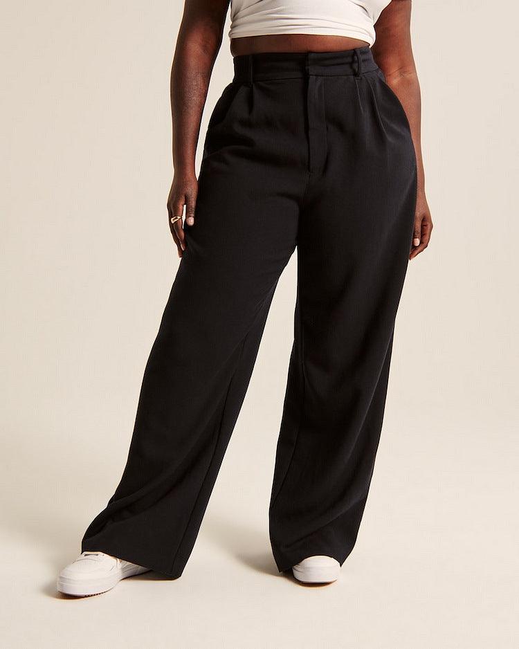 High Waist Straight Trousers