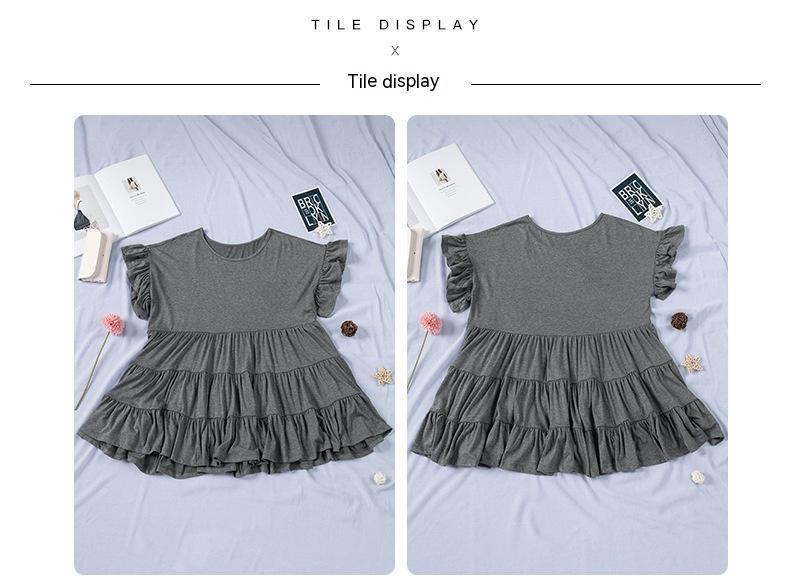 Ruffles Pleated Pullover T-shirt