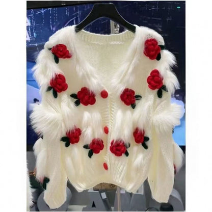 Soft High Grade Floral Embroidery Sweater