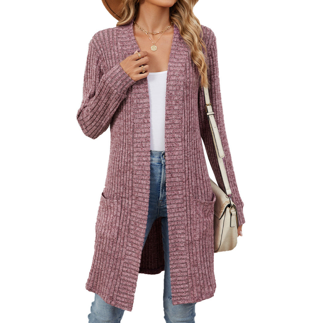 Long Sleeve Loose Pockets Cardigan - Magic Moon Store