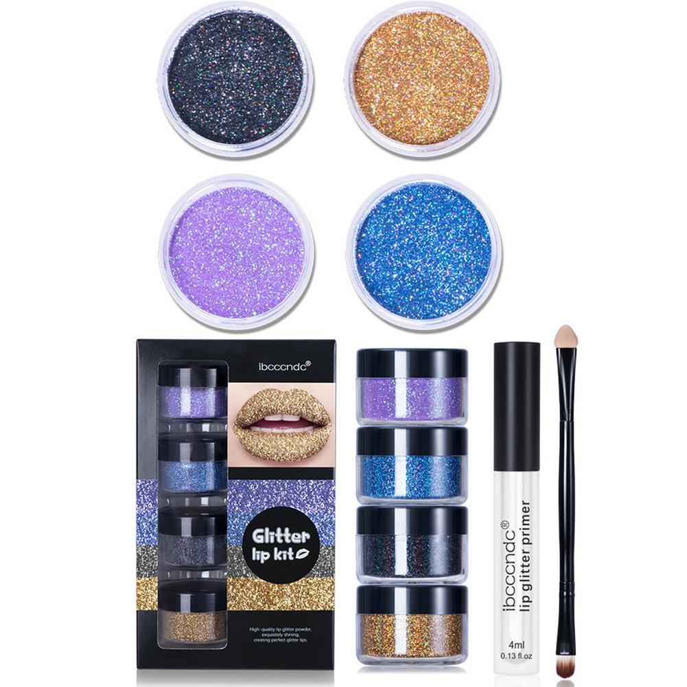 Glitter Lip Gloss Lipstick Shiny Make Up Set - Magic Moon Store