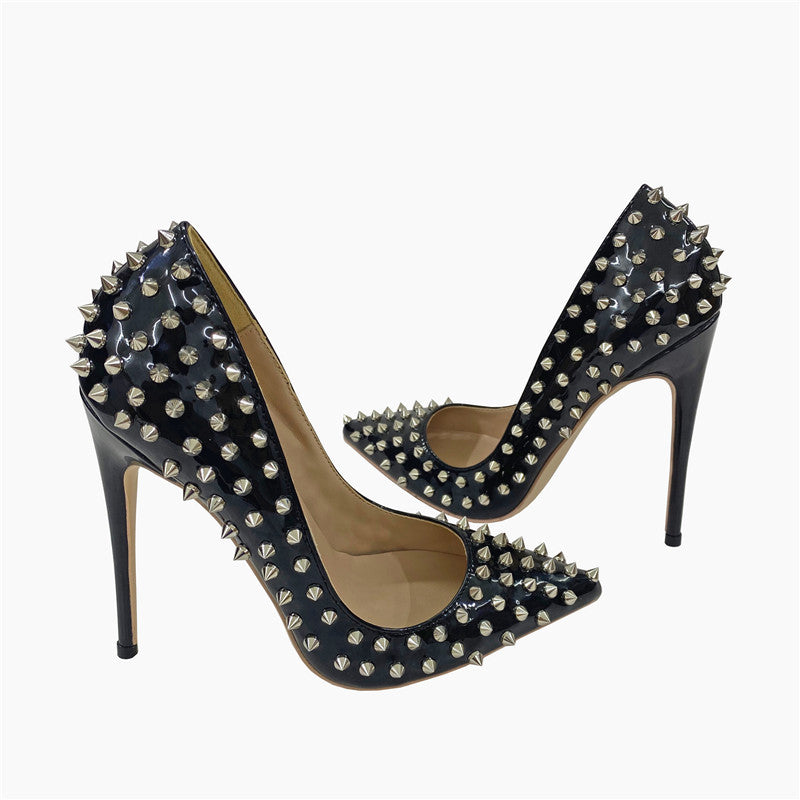 Rivet High Heels Pointed Stiletto