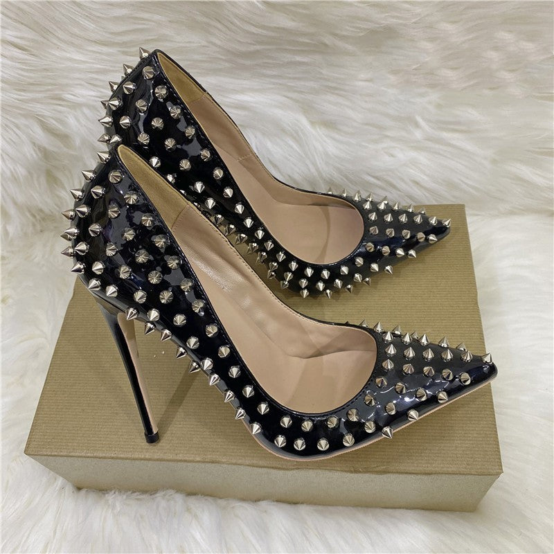 Rivet High Heels Pointed Stiletto