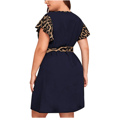 Leopard Print Stitching Loose Dress