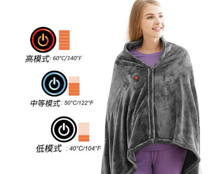 Winter Flannel Cold Protection Body Warmer Usb  Heated Plush Blanket