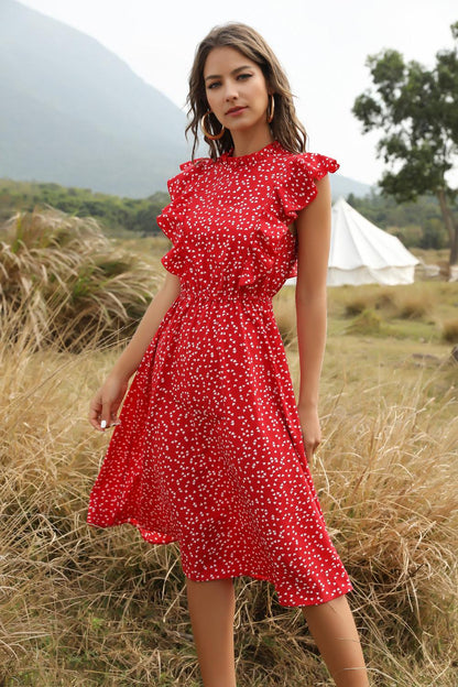 Polka dot chiffon Dress