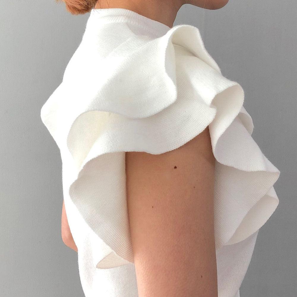 T-shirt with ruffle sleeves