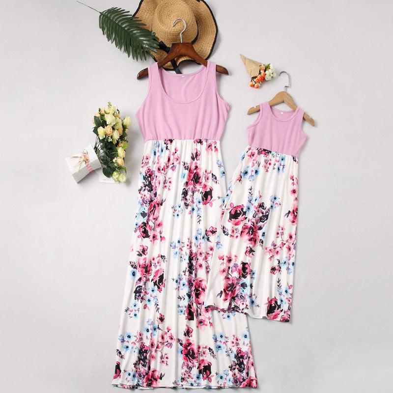 Pink Floral Mother and Daughter dress - Magic Moon Store