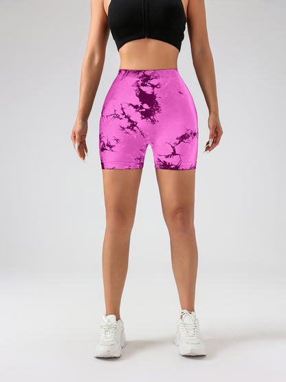 3 PACK Tie Dye High Waisted Active Women Workout Shorts