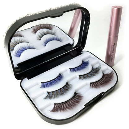 Magnetic Eyelashes Set with Magnet & Liquid Eyeliner - Magic Moon Store