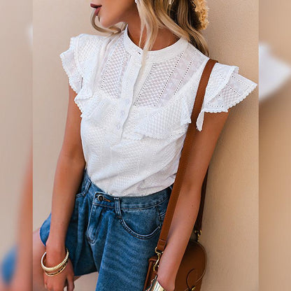 Ruffled Sleeveless Top