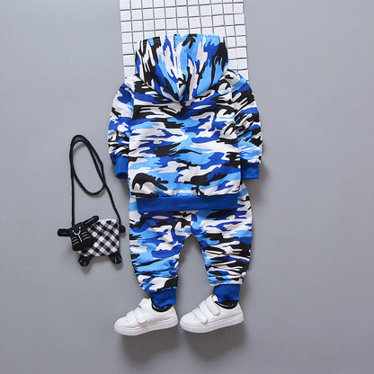 Camouflage Cartoon Baby Boy Three-piece Army Suit