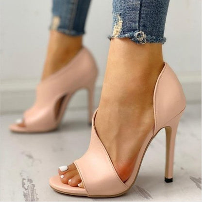 Fish Mouth Stiletto Heel Sandals