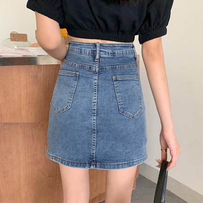 Side Split Denim Skirt