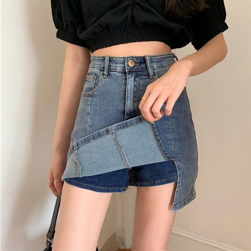 Side Split Denim Skirt