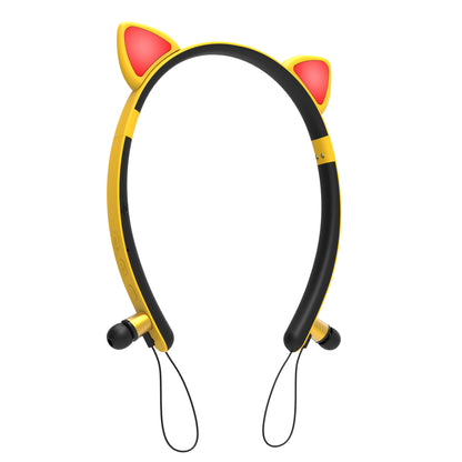 Wireless Bluetooth Headphones LED Cartoon Girl Headband Cat Ear