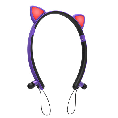 Wireless Bluetooth Headphones LED Cartoon Girl Headband Cat Ear