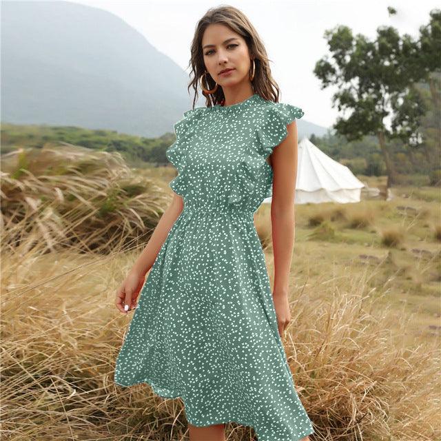 Polka dot chiffon Dress