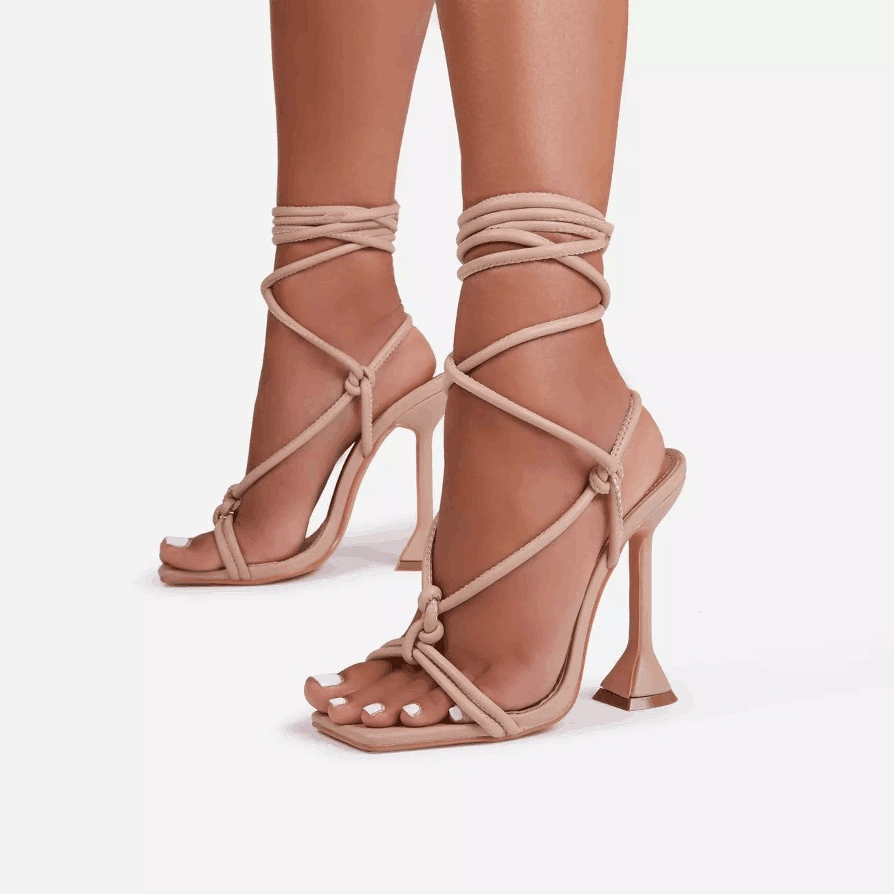 High Heel Strappy Sandals Women Square Toe