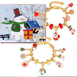 Calendar Gift Box Advent Golden Bracelet Necklace Blind Box Set