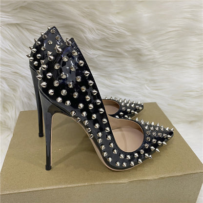 Rivet High Heels Pointed Stiletto