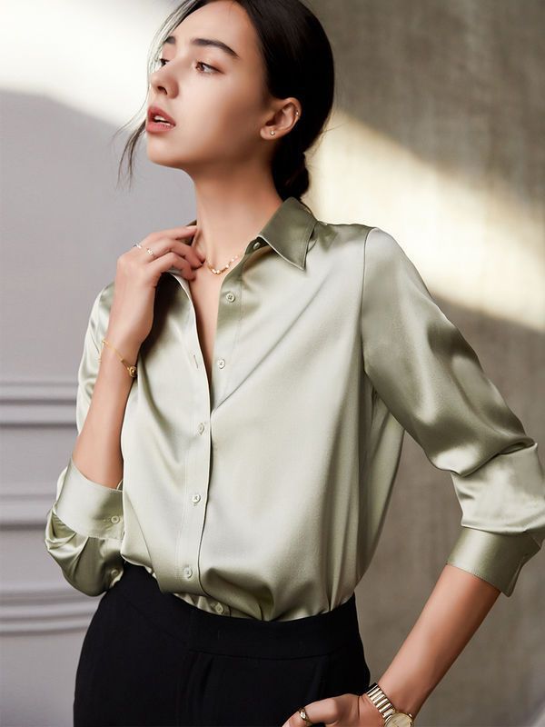 Green Satin Shirt