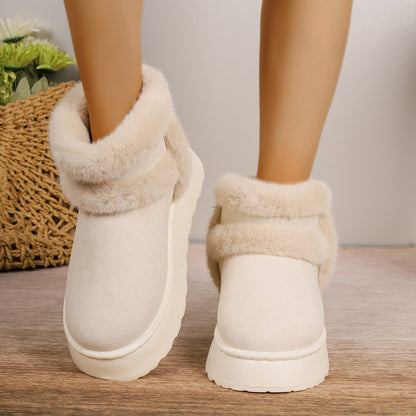 Fleece-lined Warm Thick Bottom Casual Short Boots - Magic Moon Store