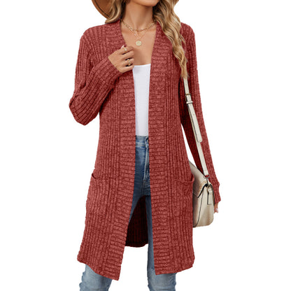 Long Sleeve Loose Pockets Cardigan - Magic Moon Store