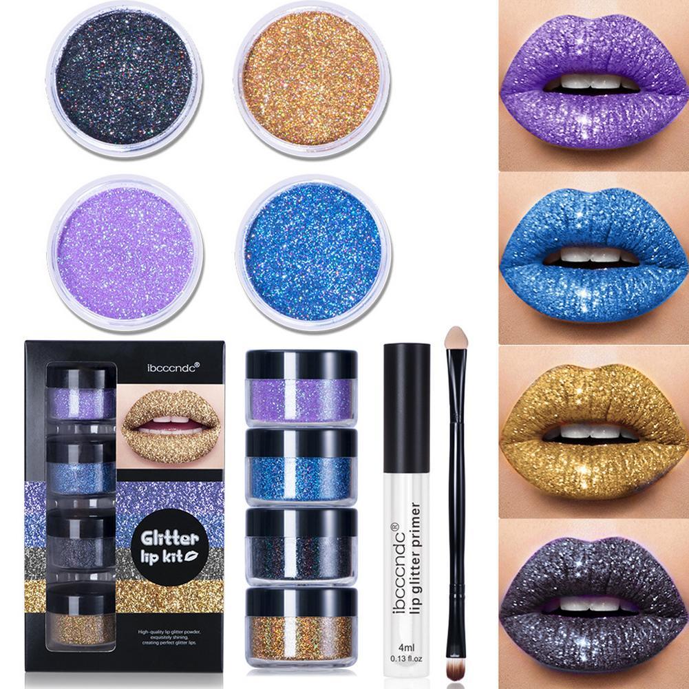 Glitter Lip Gloss Lipstick Shiny Make Up Set - Magic Moon Store