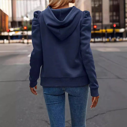 Solid Color Long Sleeved Casual Hoodie