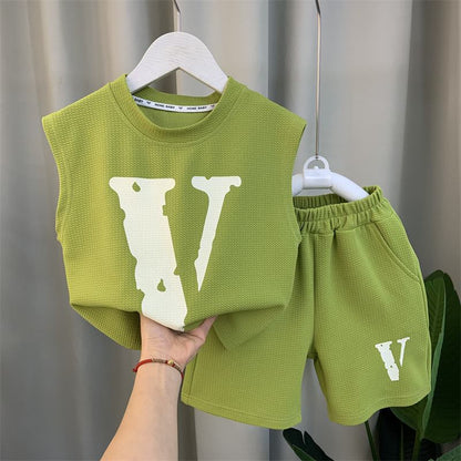 Baby Clothing Sleeveless T-shirt & Shorts Pants Two-Piece Suit