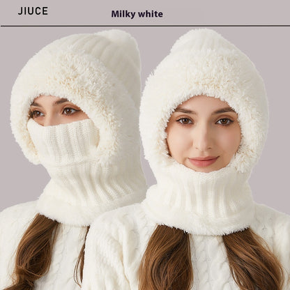 Solid Color Knitted Hat & Scarf Mask - Magic Moon Store