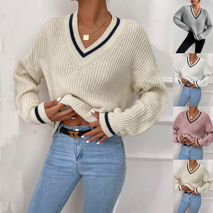 Long Sleeve Striped Pullover Sweater