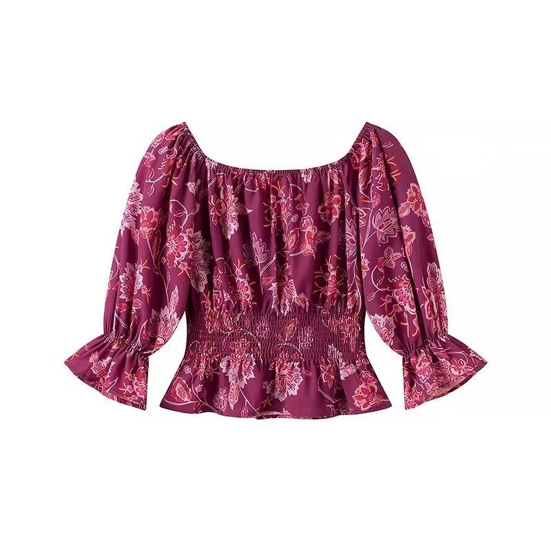 Off Shoulder Fuchsia Top & High Waist Skirt Set - Magic Moon Store