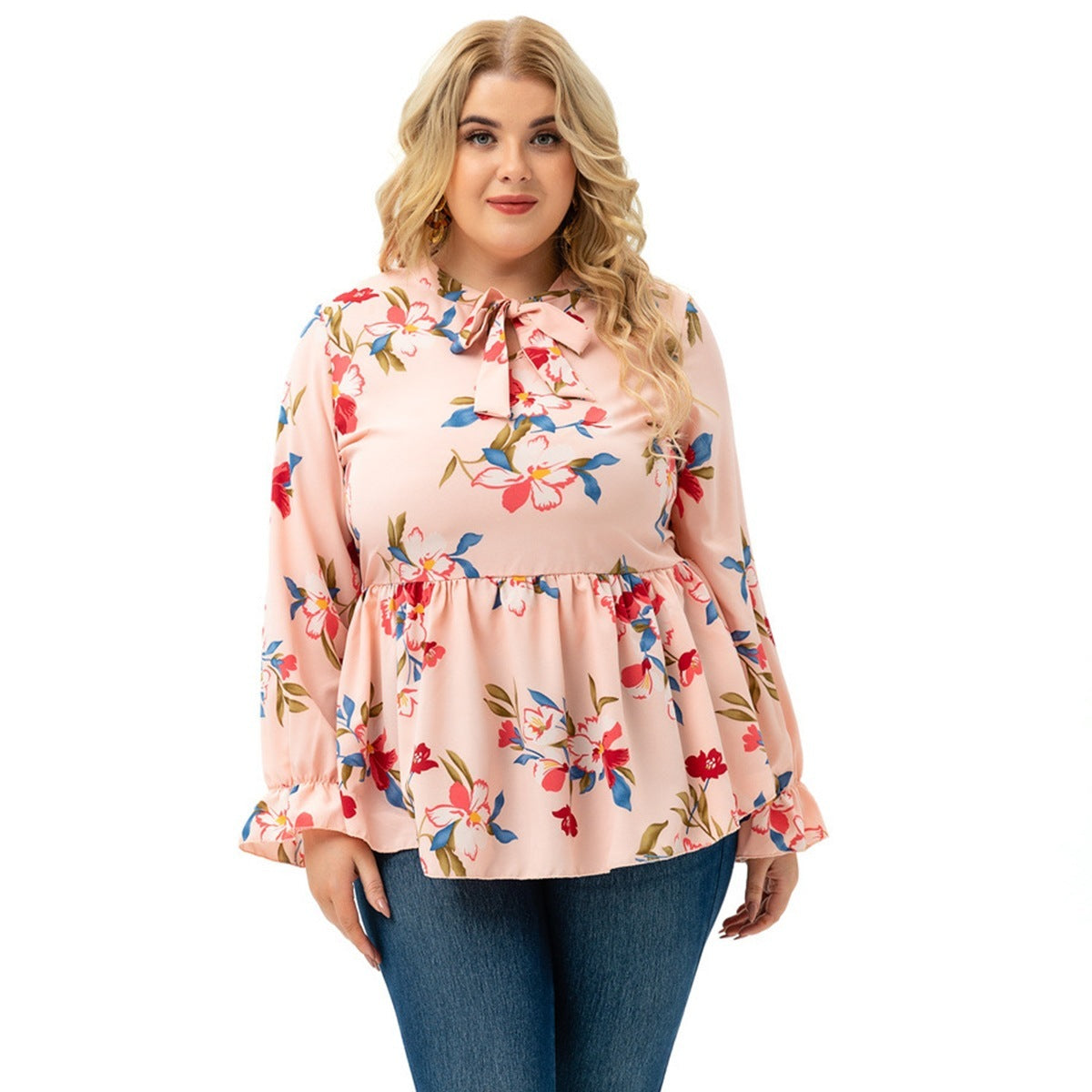 Floral Long-sleeved Blouse