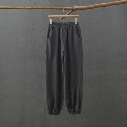 Cotton & Linen Slub Casual Trousers