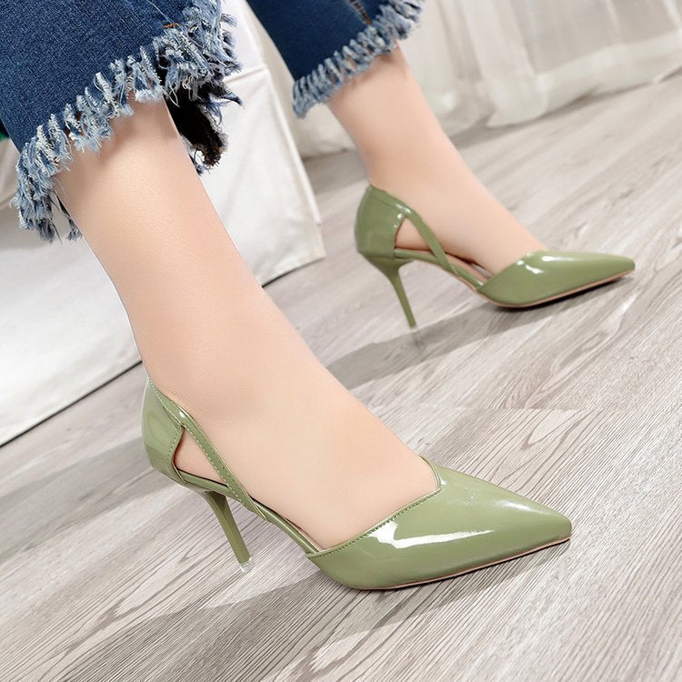 Pointed shallow mouth stiletto heels