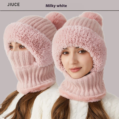 Solid Color Knitted Hat & Scarf Mask - Magic Moon Store