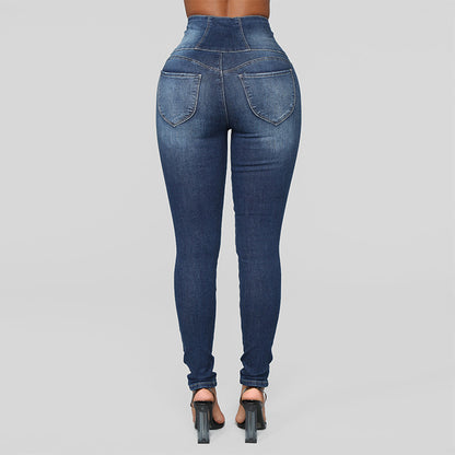 High Waist  Slim Jeans Women