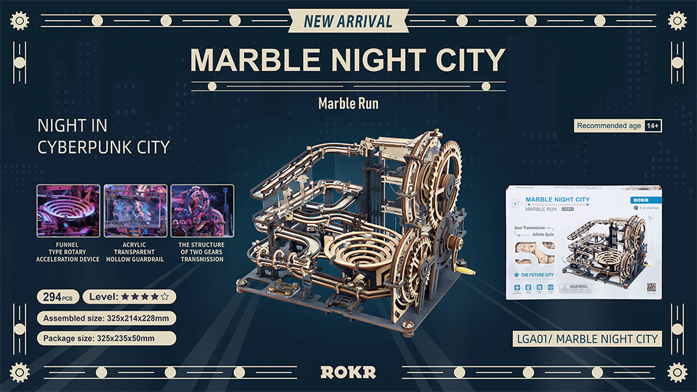 Robotime ROKR Marble Night Cassembly Waterwheel Model