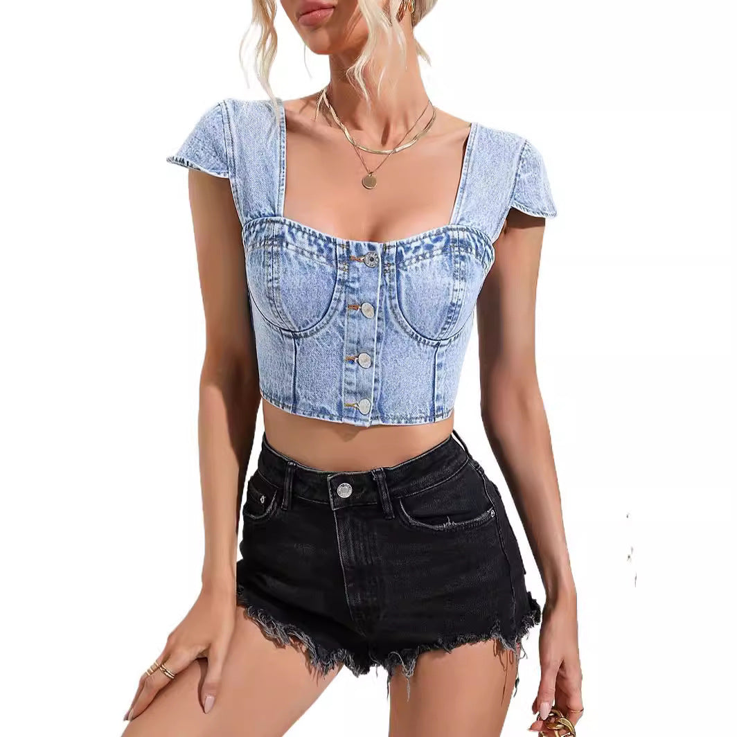 Slim Fit Denim Small Top