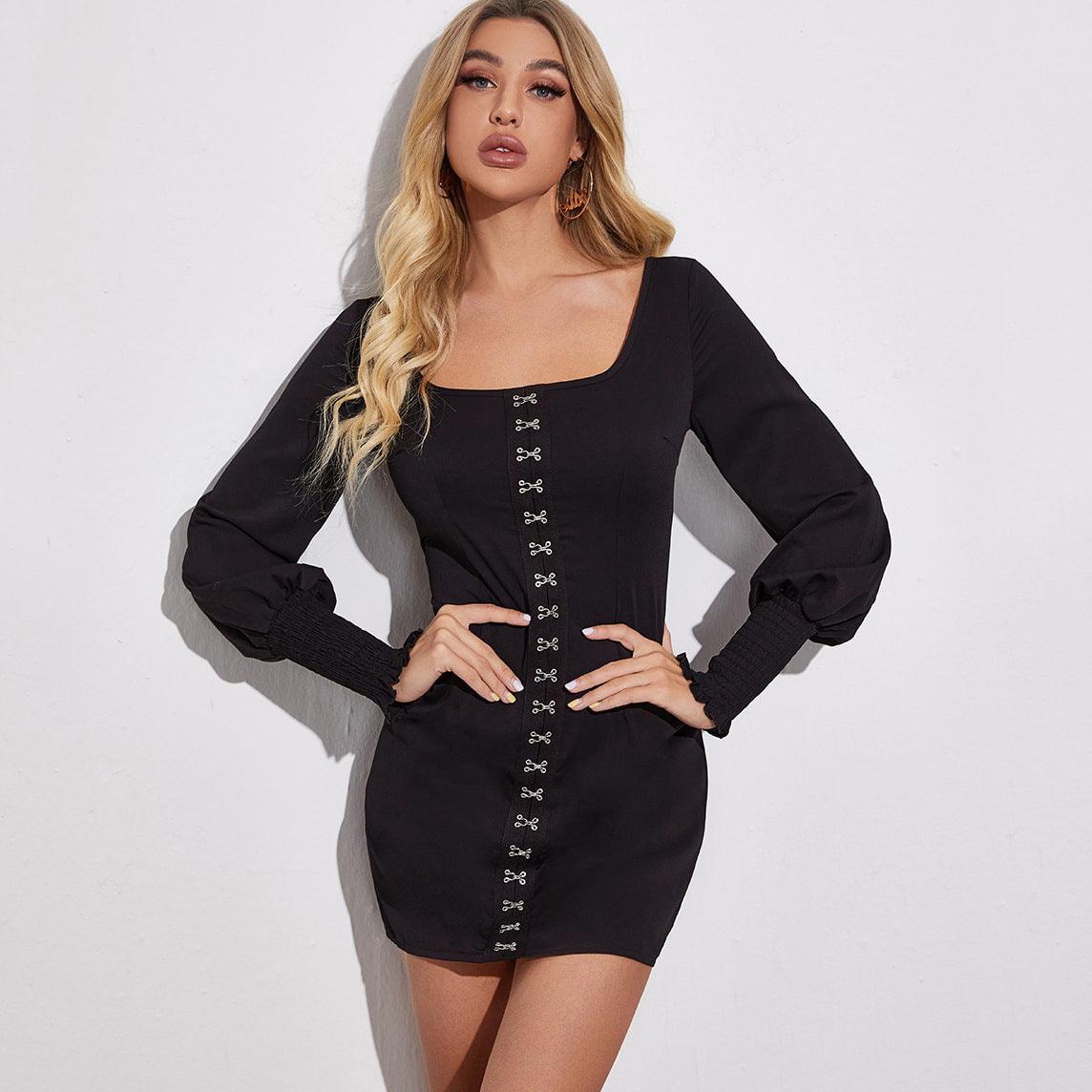 Long-sleeved Hip Dress