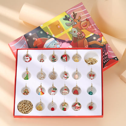 Calendar Gift Box Advent Golden Bracelet Necklace Blind Box Set