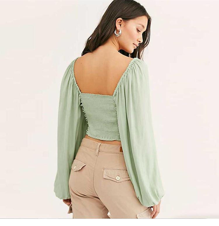 Matcha Green Pleated T-shirt