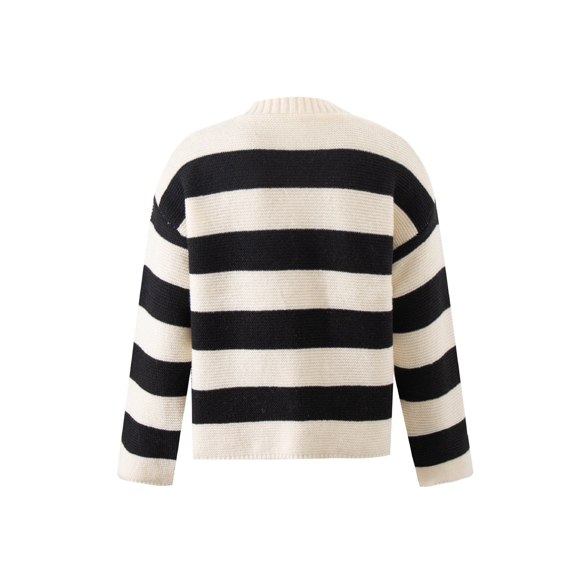 French Style Contrast Color Striped Sweater - Magic Moon Store