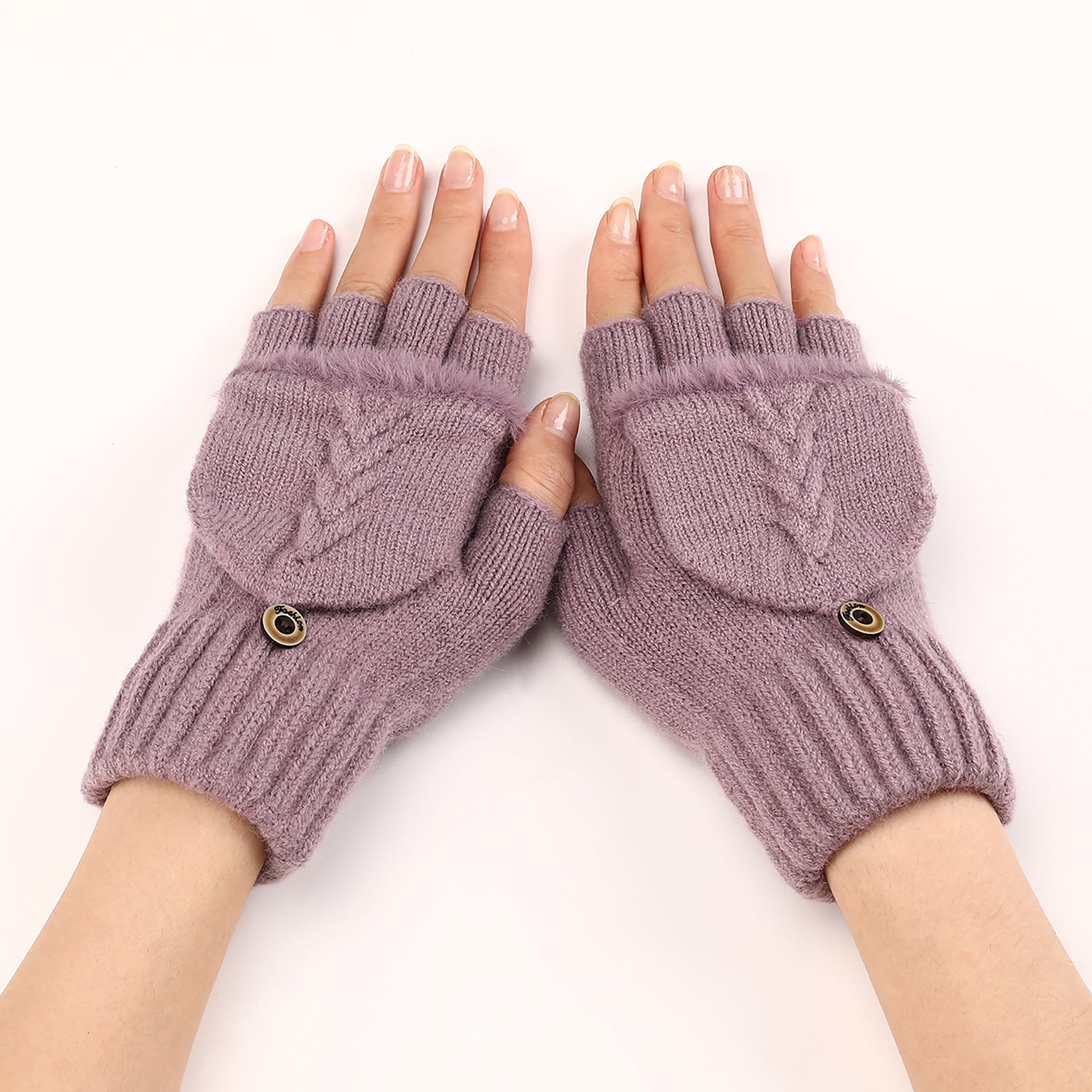 Wool Fingerless Gloves Women's Warm Knitted - Magic Moon Store