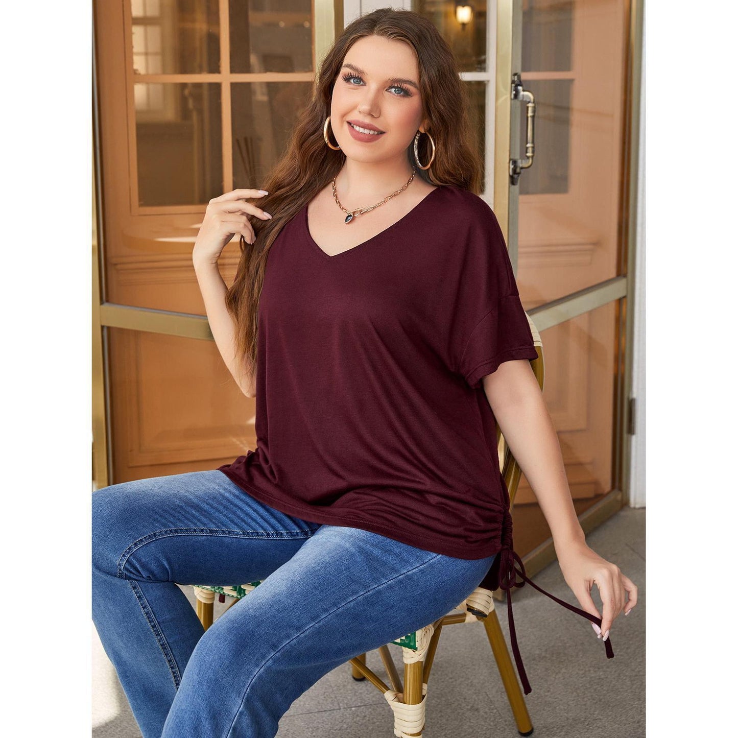 Plus Size Short-sleeved Loose T-shirt