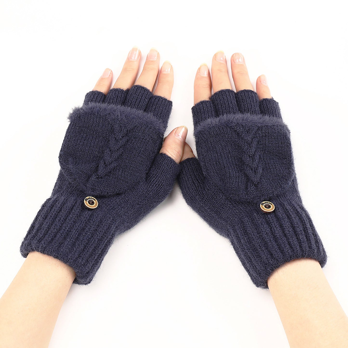 Wool Fingerless Gloves Women's Warm Knitted - Magic Moon Store