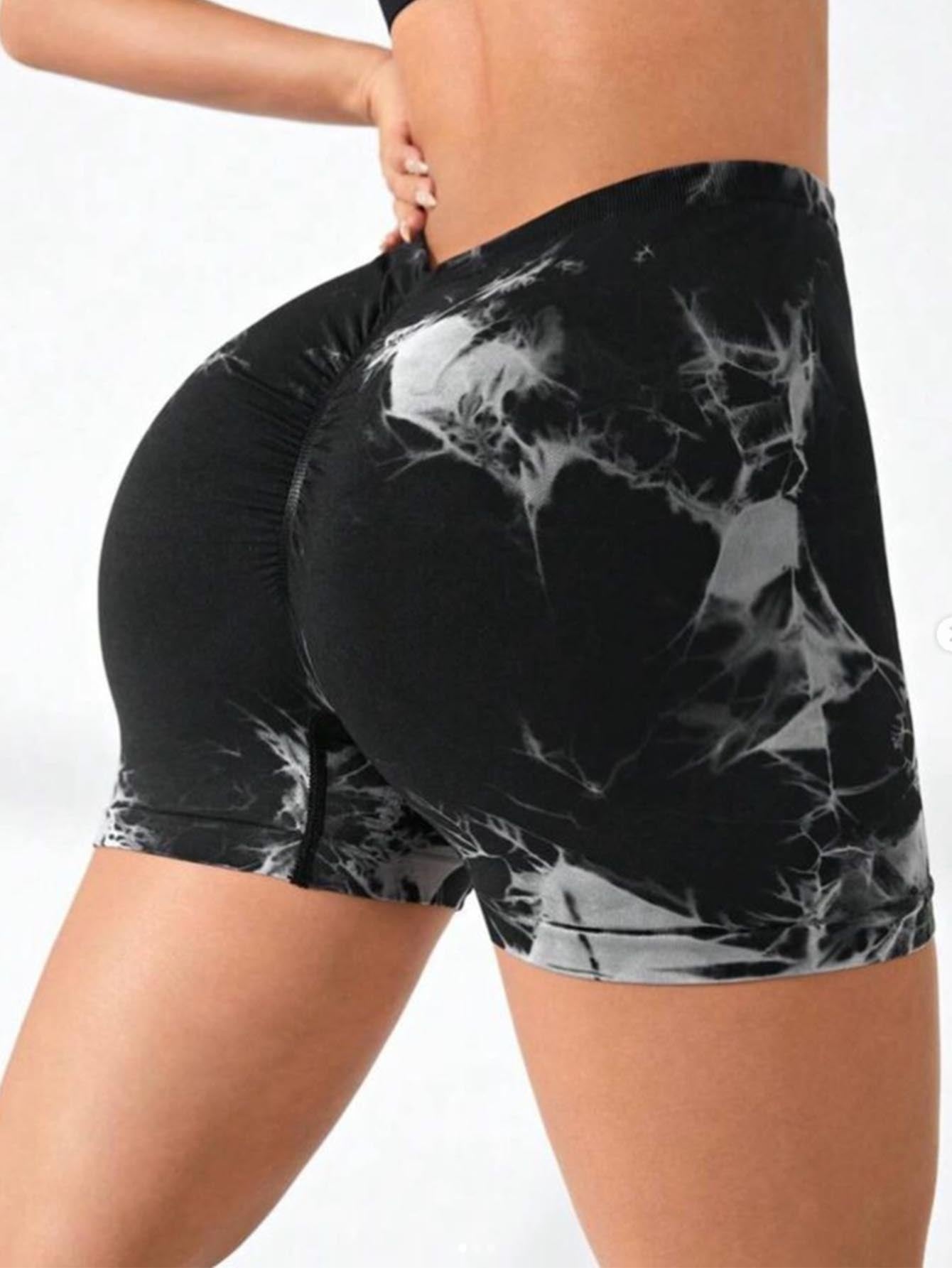 3 PACK Tie Dye High Waisted Active Women Workout Shorts