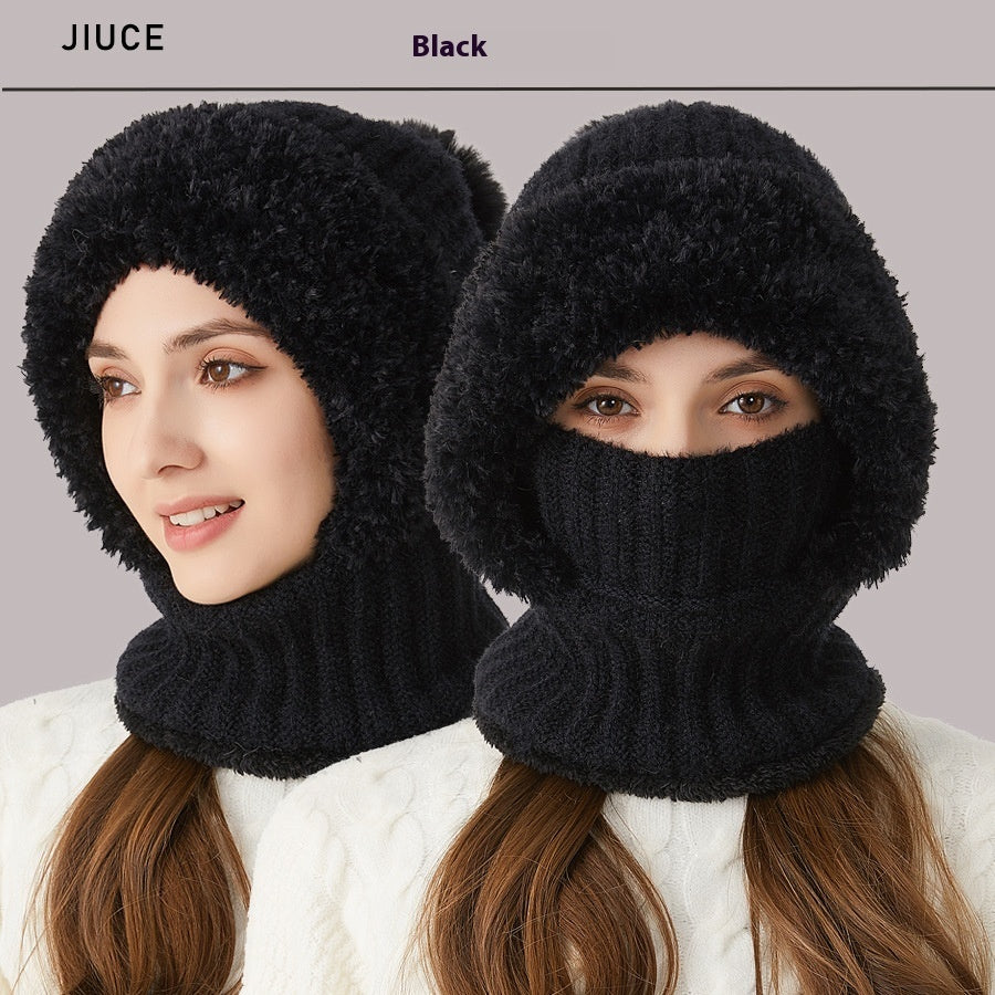 Solid Color Knitted Hat & Scarf Mask - Magic Moon Store